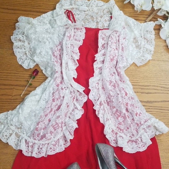 Ivory lace fabric kimono - Picture 2 of 5